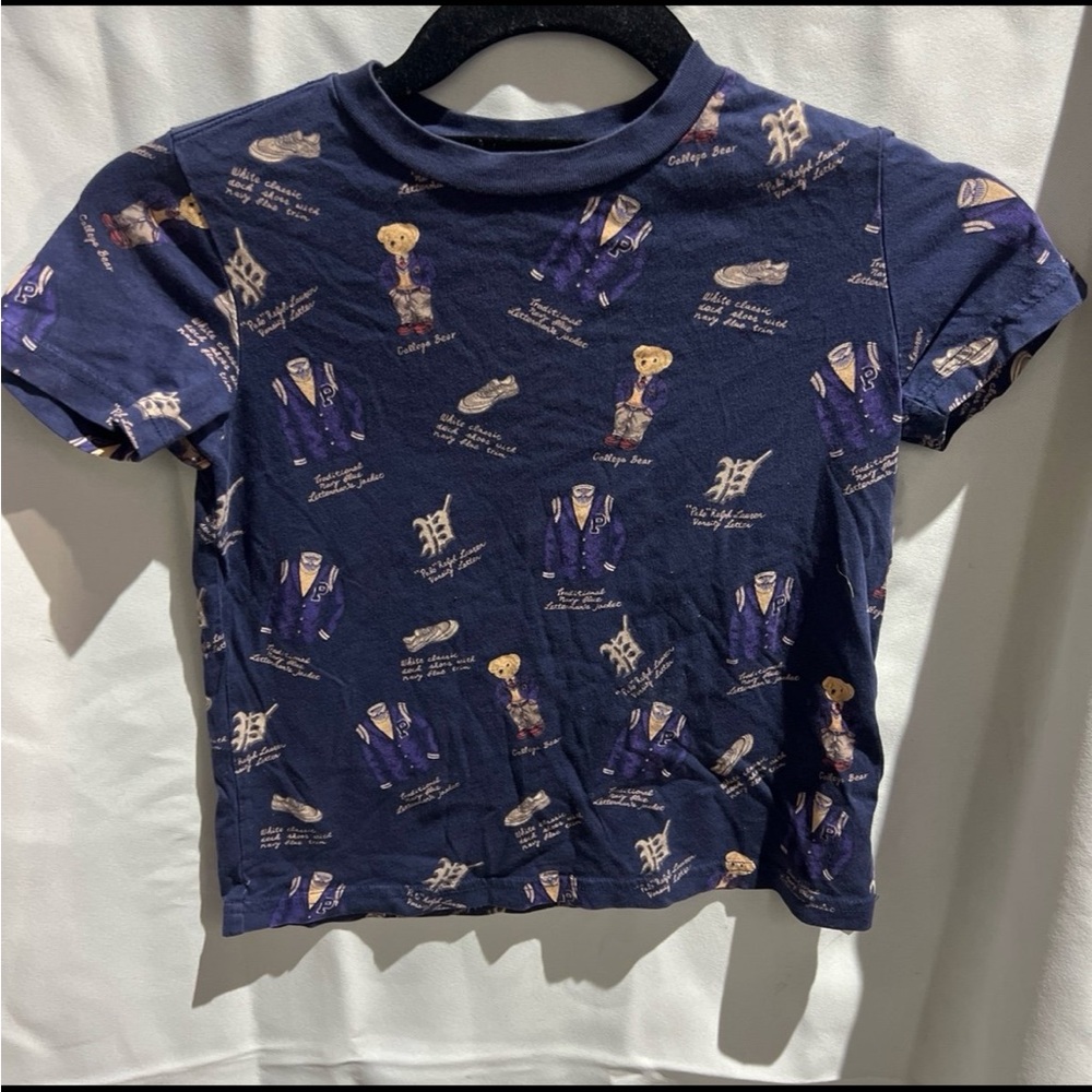 Polo by Ralph Lauren Navy Short Sleeve Teddy Print Tee